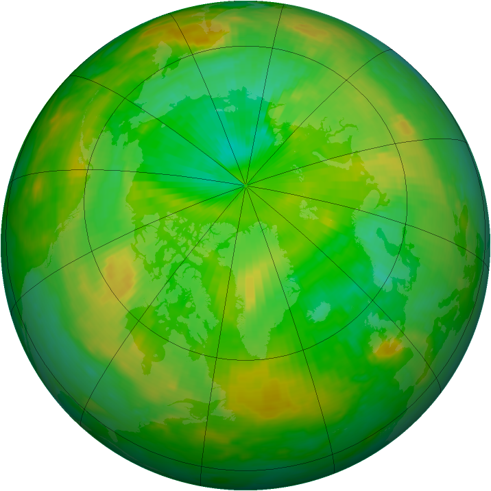 Arctic ozone map for 07 July 1991